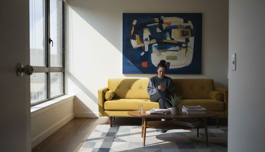 Urban apartment featuring contemporary wall art
